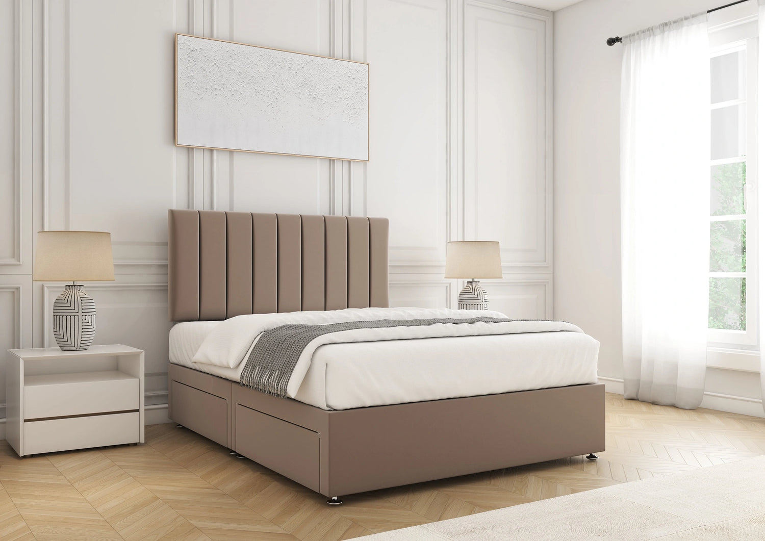 Aria Divan Bed Mink Plush