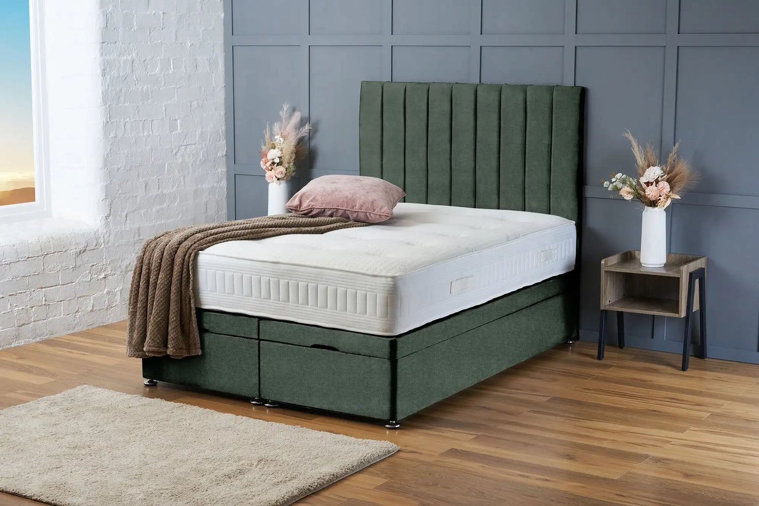 Aria Divan Ottoman Emerald Coniston