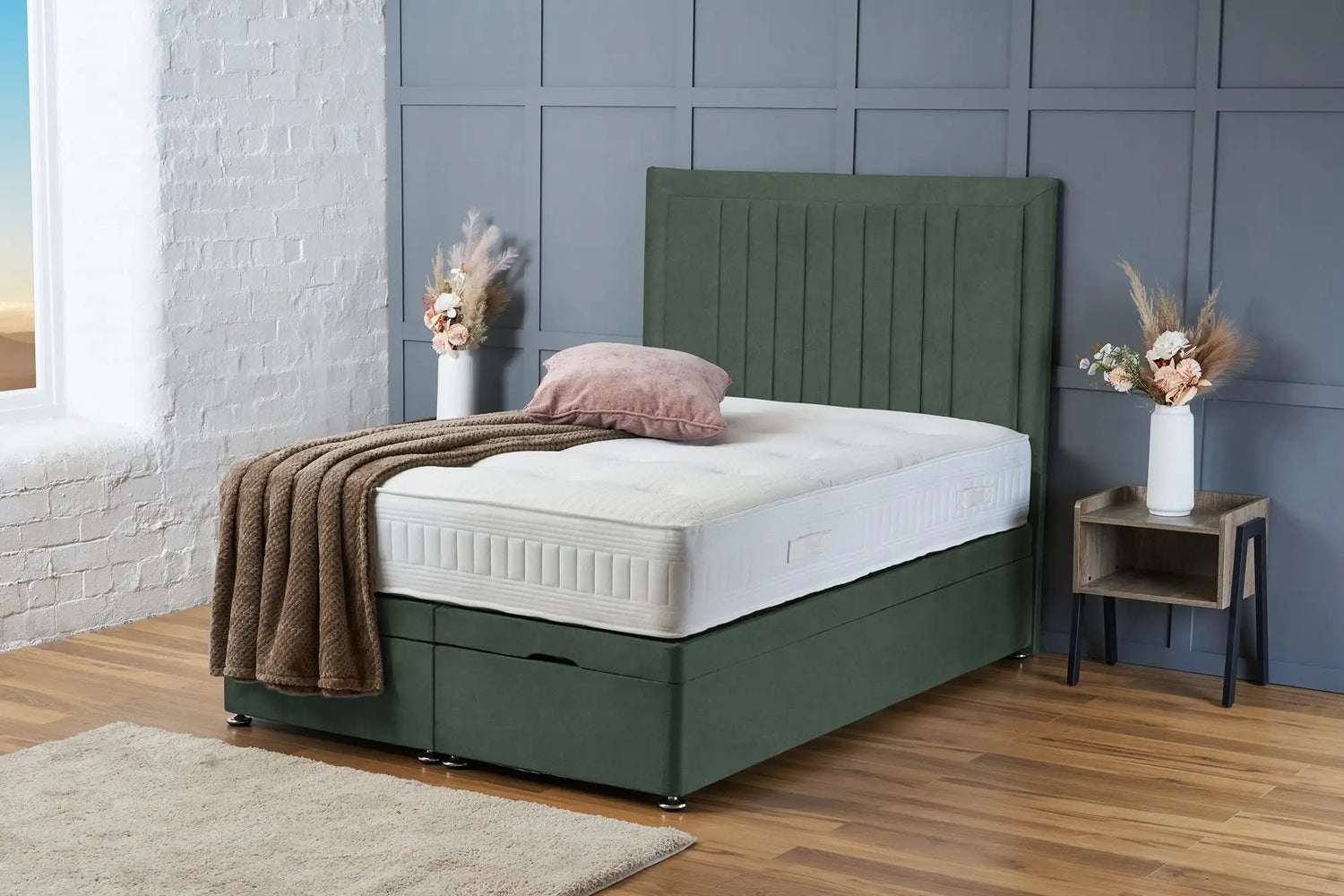 Canes Divan Ottoman Emerald Coniston