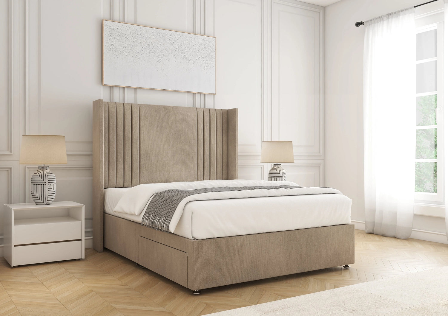 Cheshire Fabric Divan Bed - Mustard Plush Velvet