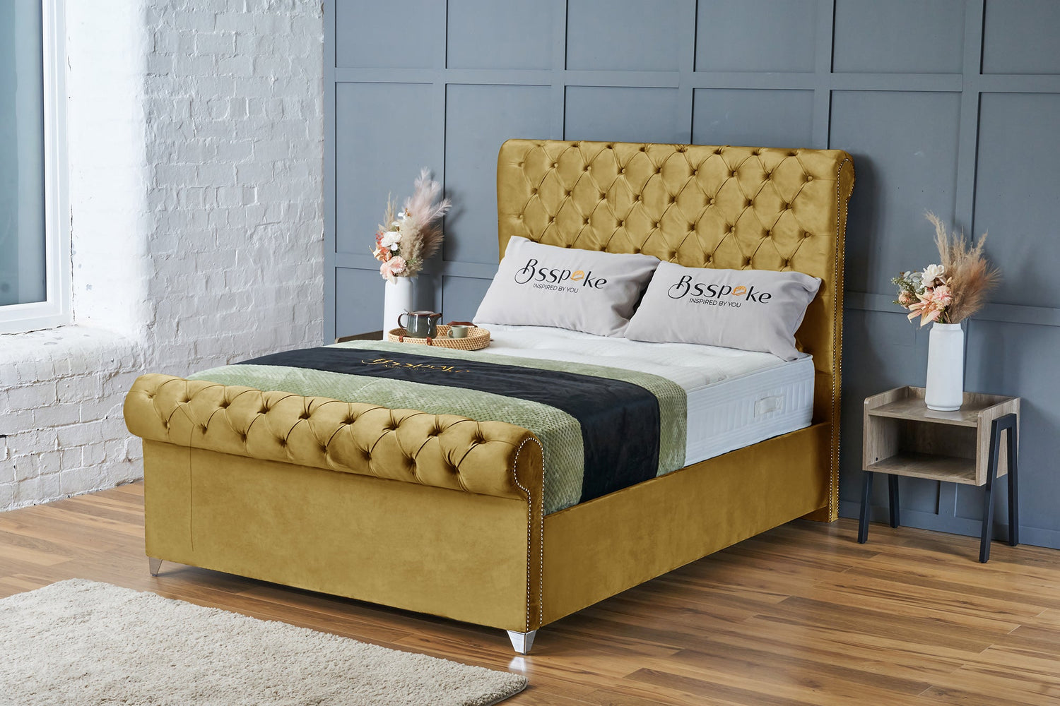 Daisy Bed Frame Mustard Plush
