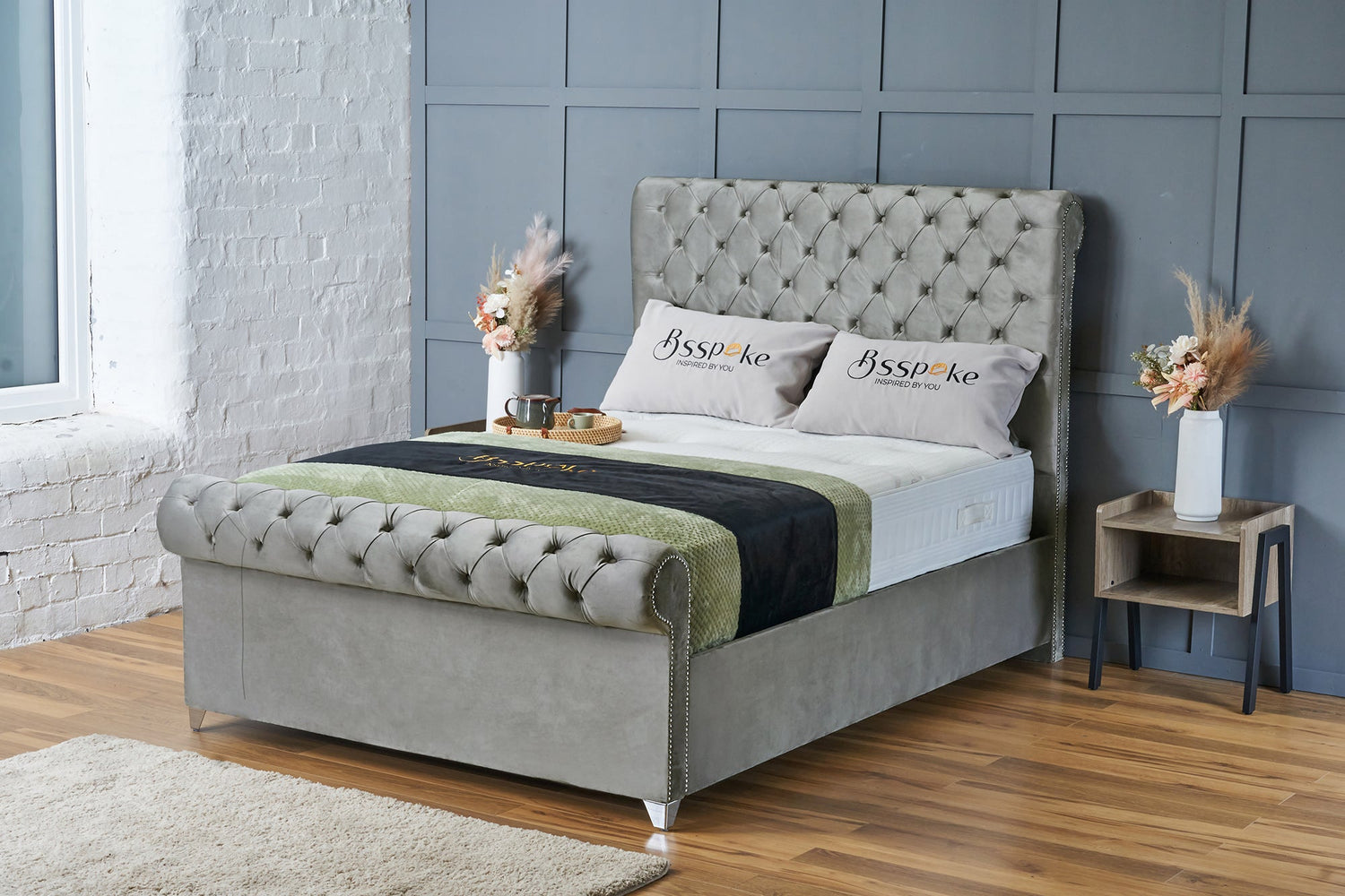 Daisy Bed Frame Silver Plush