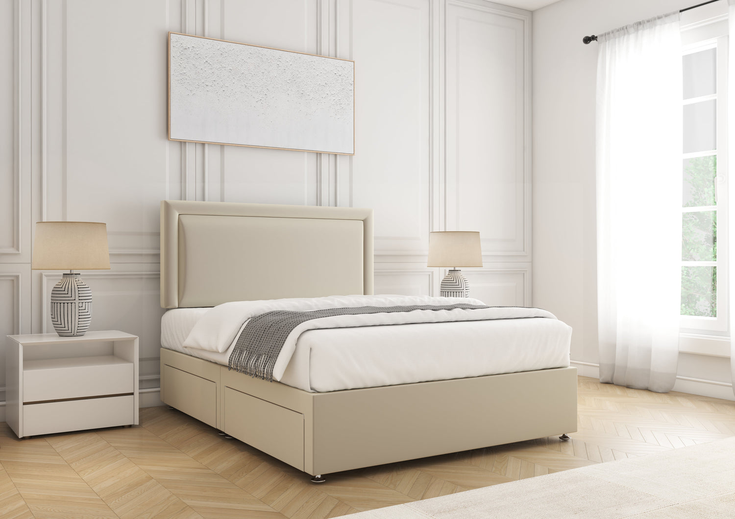 Ella Divan Bed Cream Plush