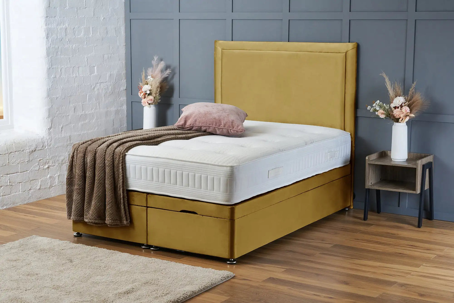 Ella Divan Ottoman Mustard Plush