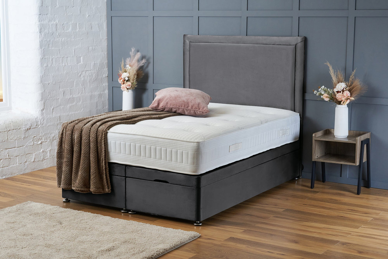 Ella Divan Ottoman Steel Plush
