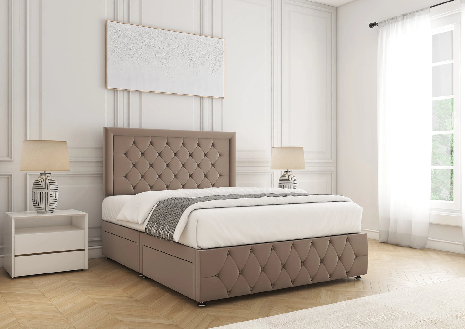 Lena Divan Bed Mink Plush