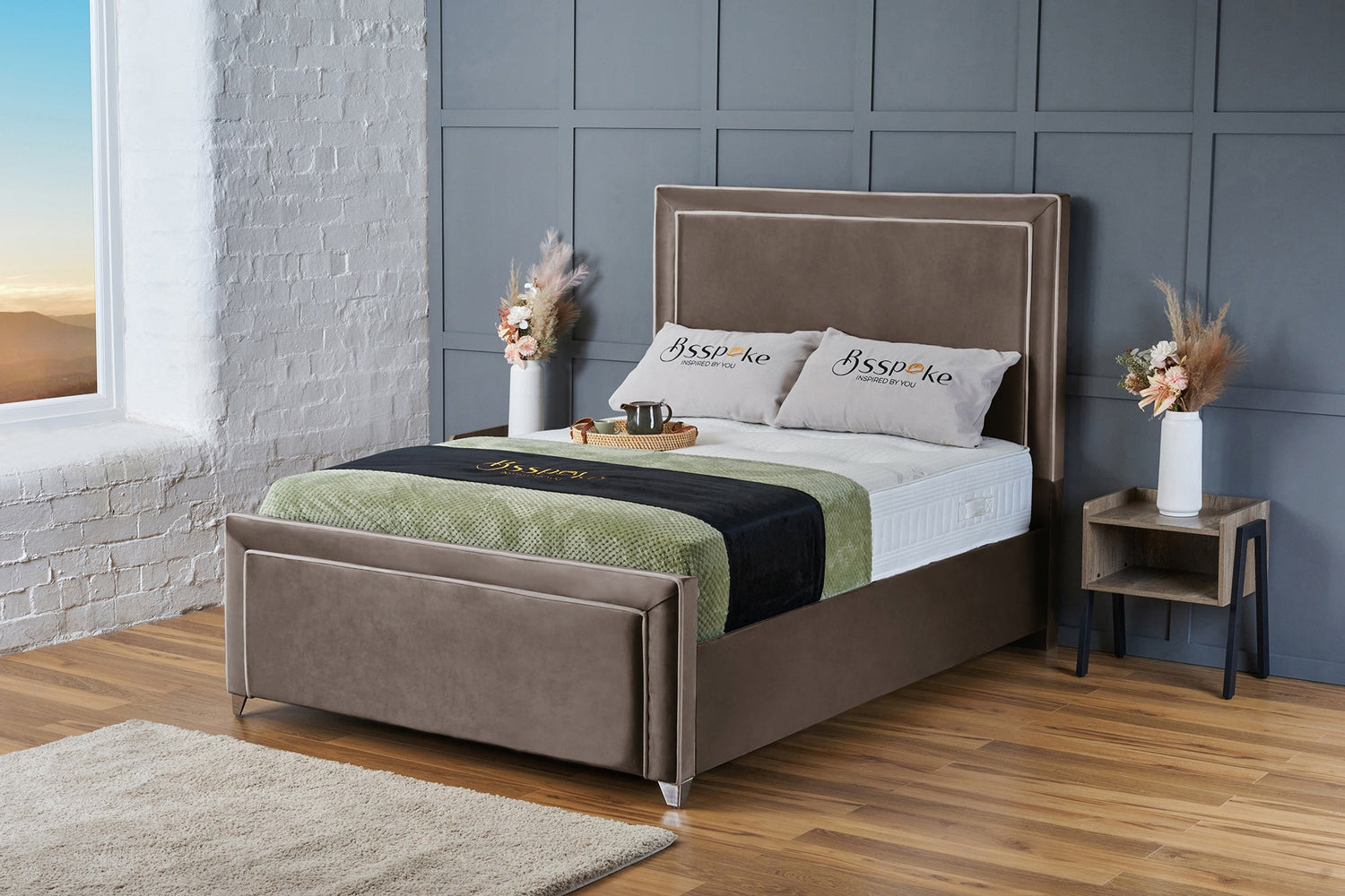 Lila Bed Frame Mink Plush