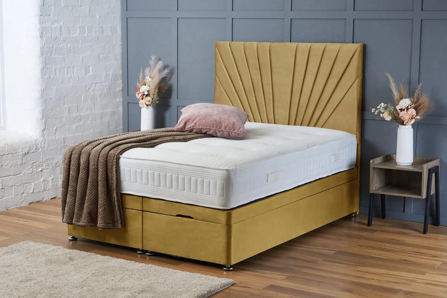 Maria Divan Ottoman Mustard Plush