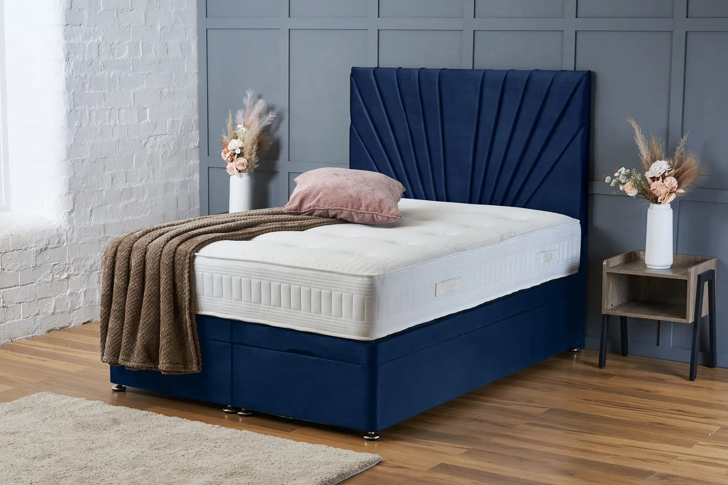 Maria Divan Ottoman Royal Blue Plush