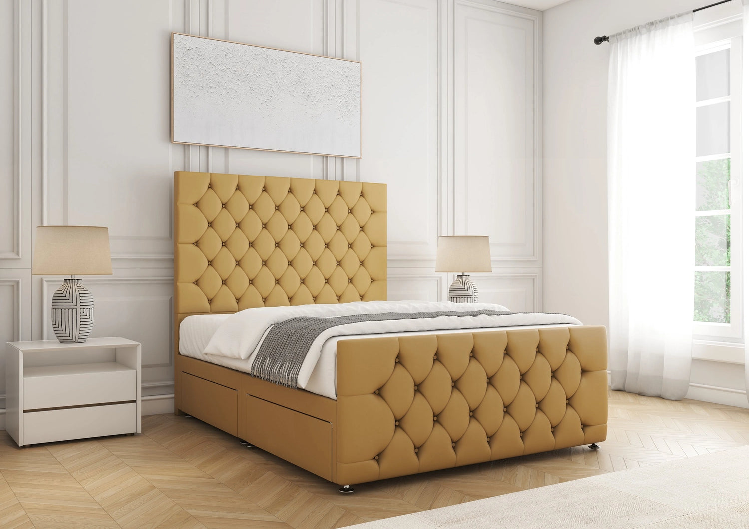 Maya Divan Bed Mustard Plush