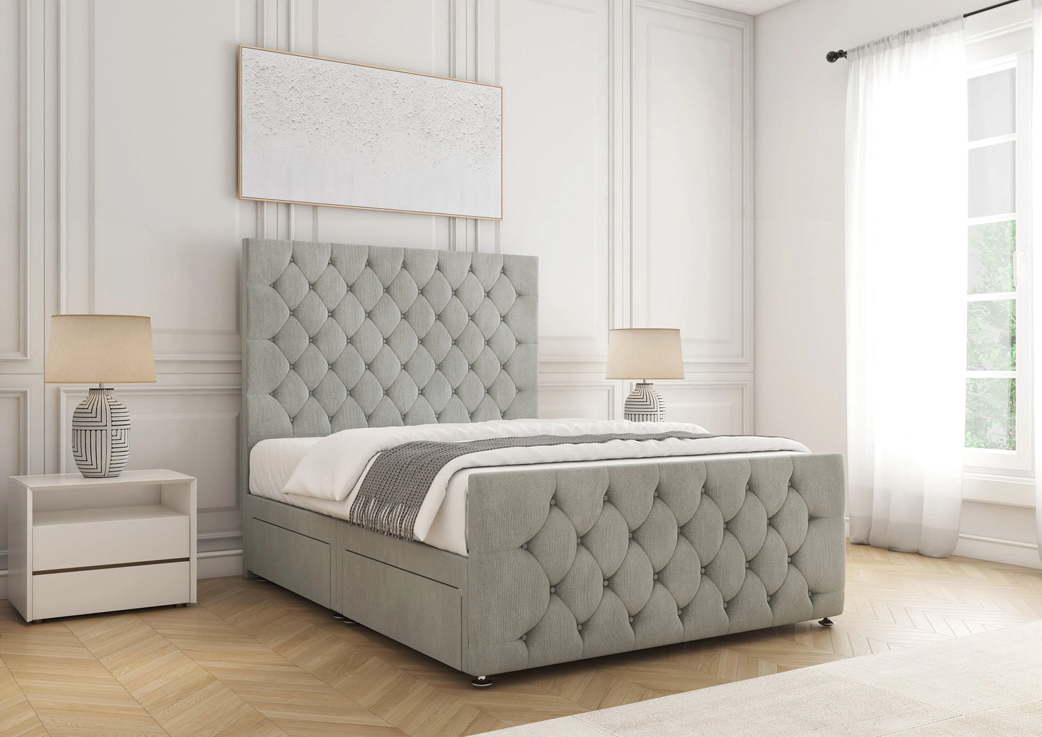 Maya Divan Bed Seal Grey Naples