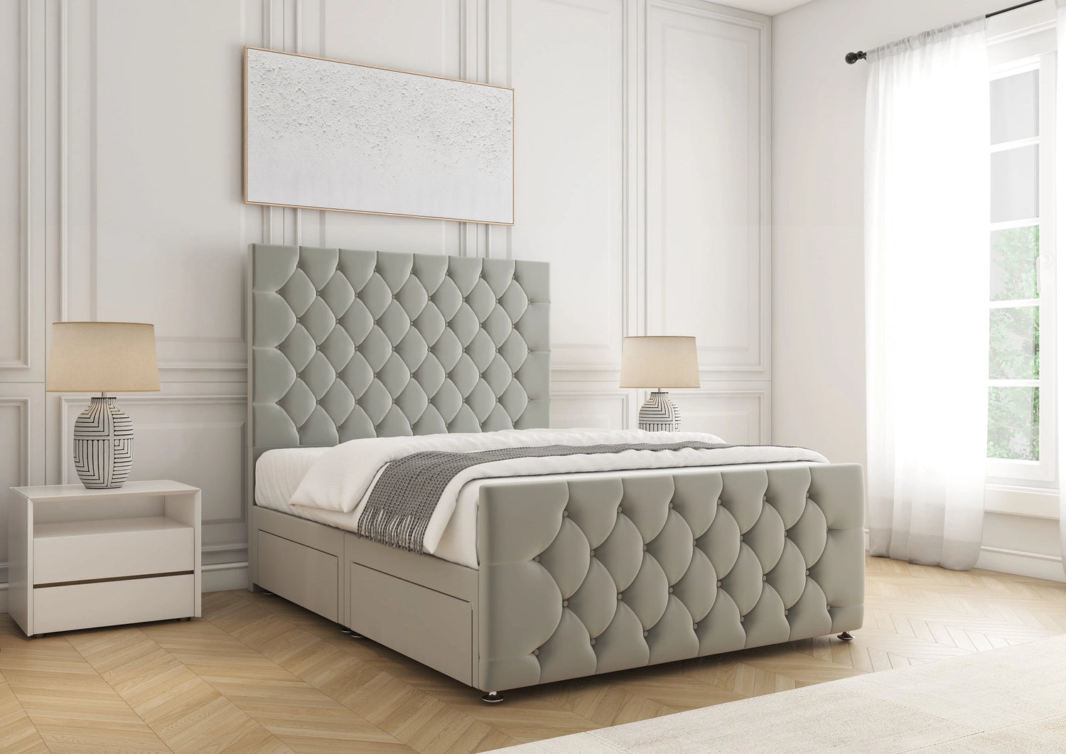 Maya Divan Bed Silver Plush