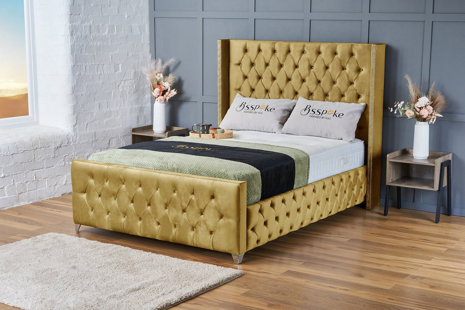 Mayfair Bed Frame Mustard Plush