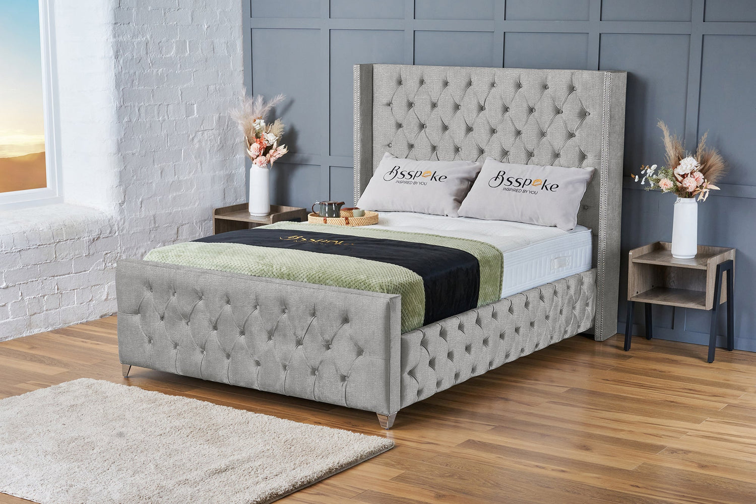 Mayfair Bed Frame Silver Naples