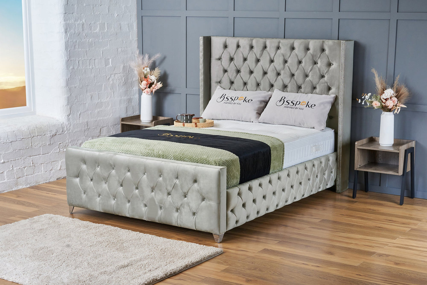 Mayfair Bed Frame Silver Plush
