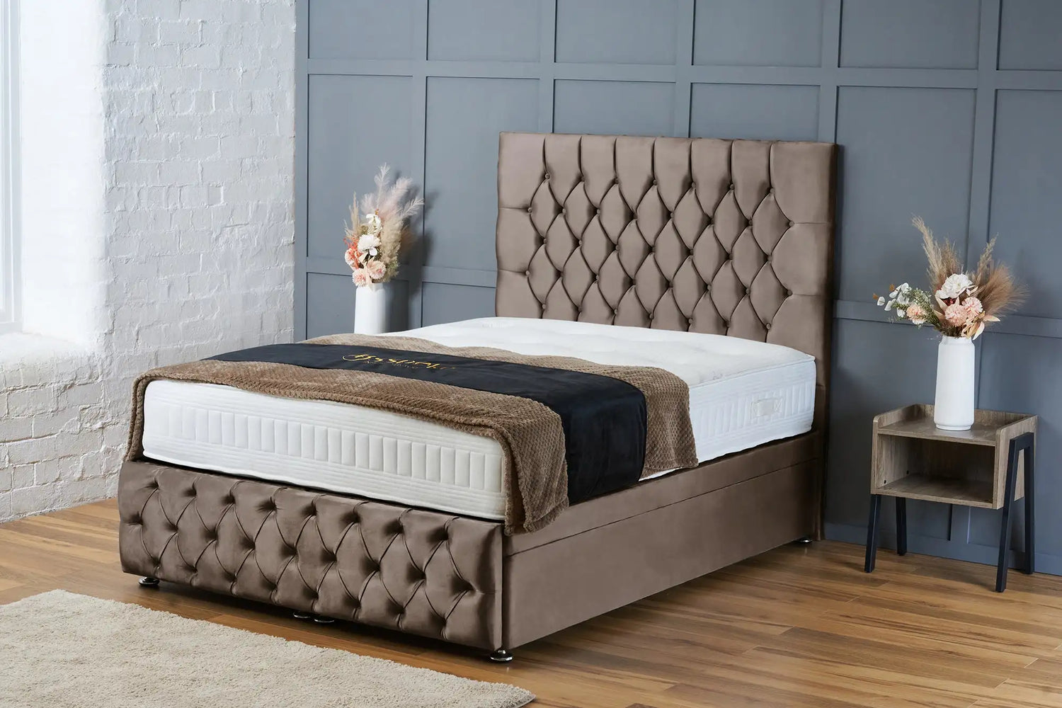Mulberry Divan Ottoman Mink Plush