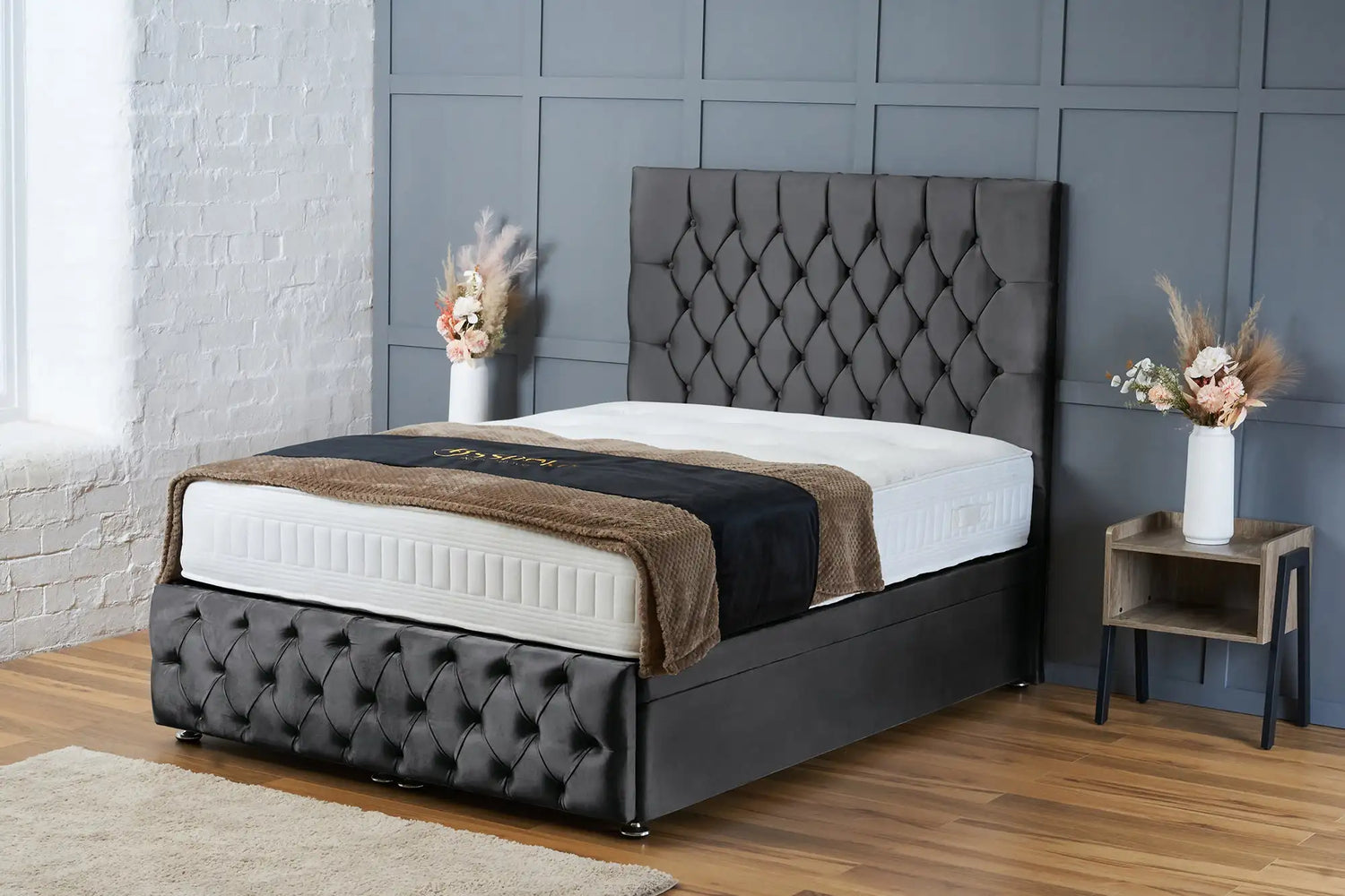 Mulberry Divan Ottoman Steel Plush