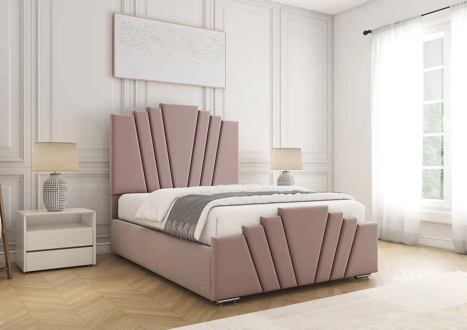 Pearl Bed Frame Pink Plush