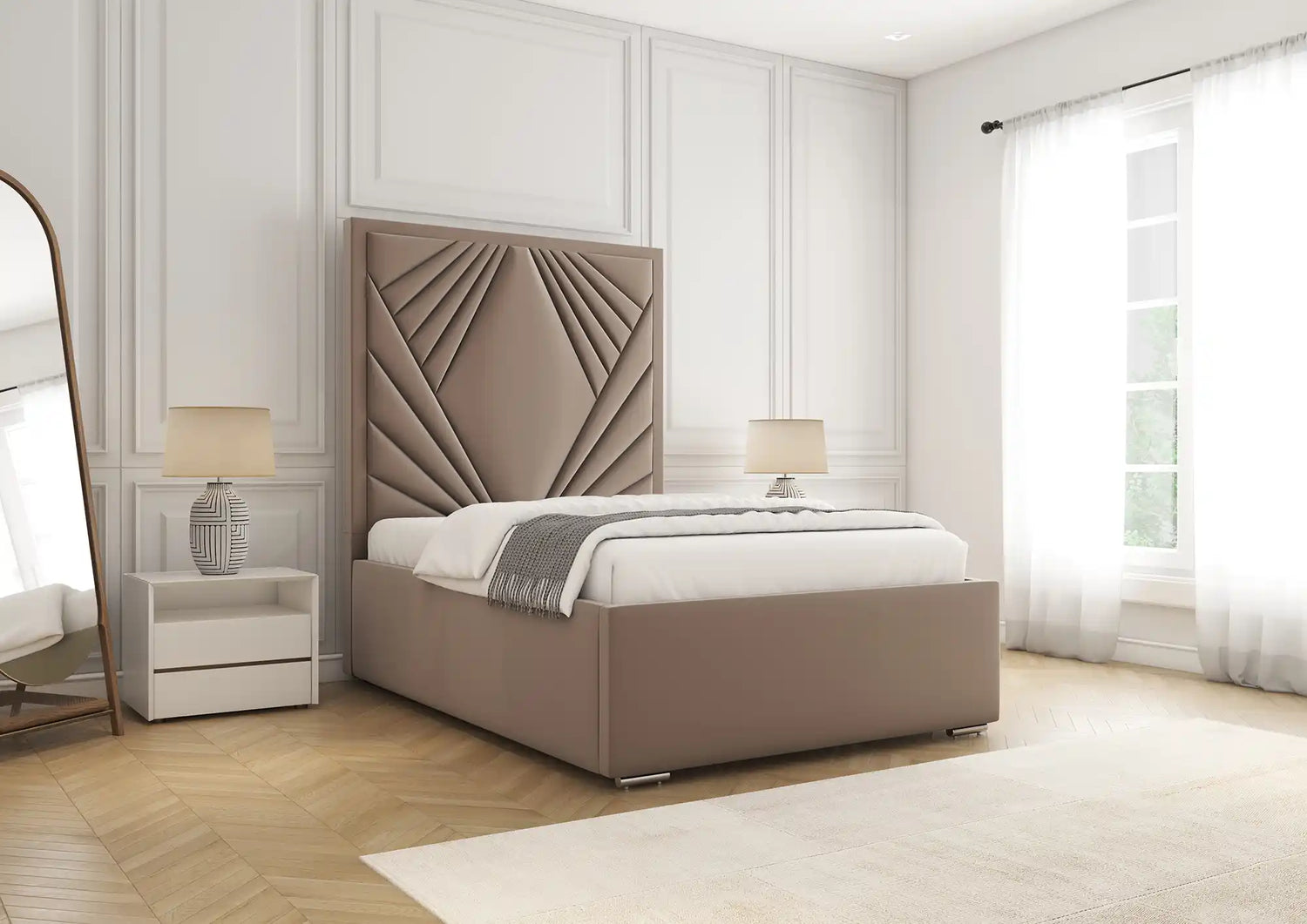 Princess Bed Frame Mink Plush