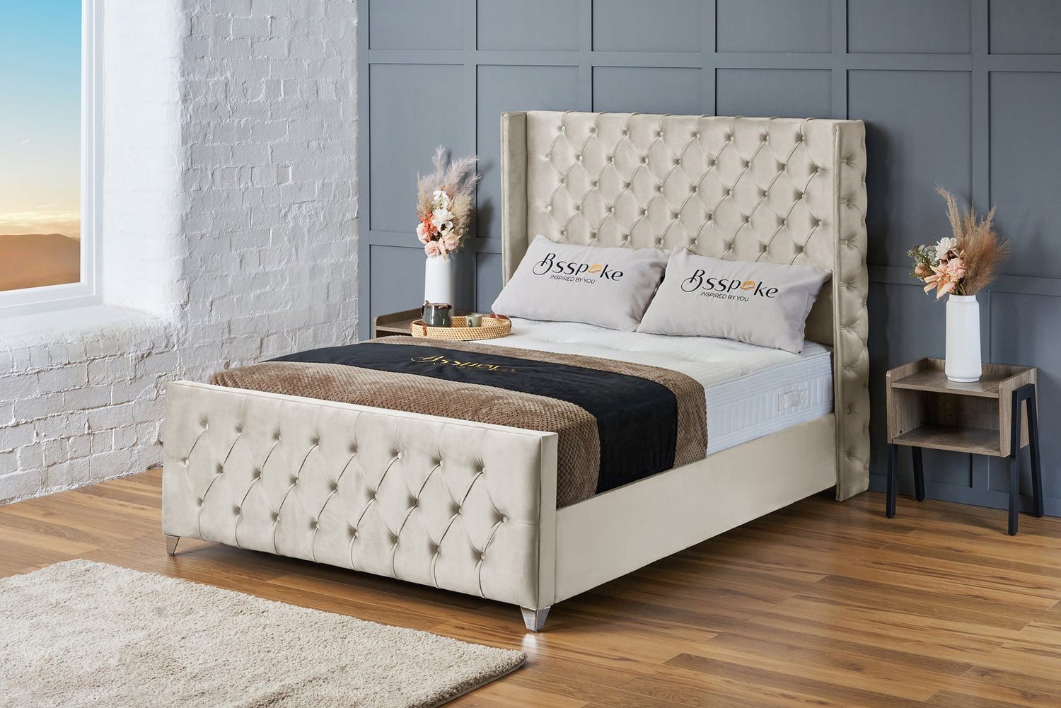 Ruby Bed Frame Cream Plush