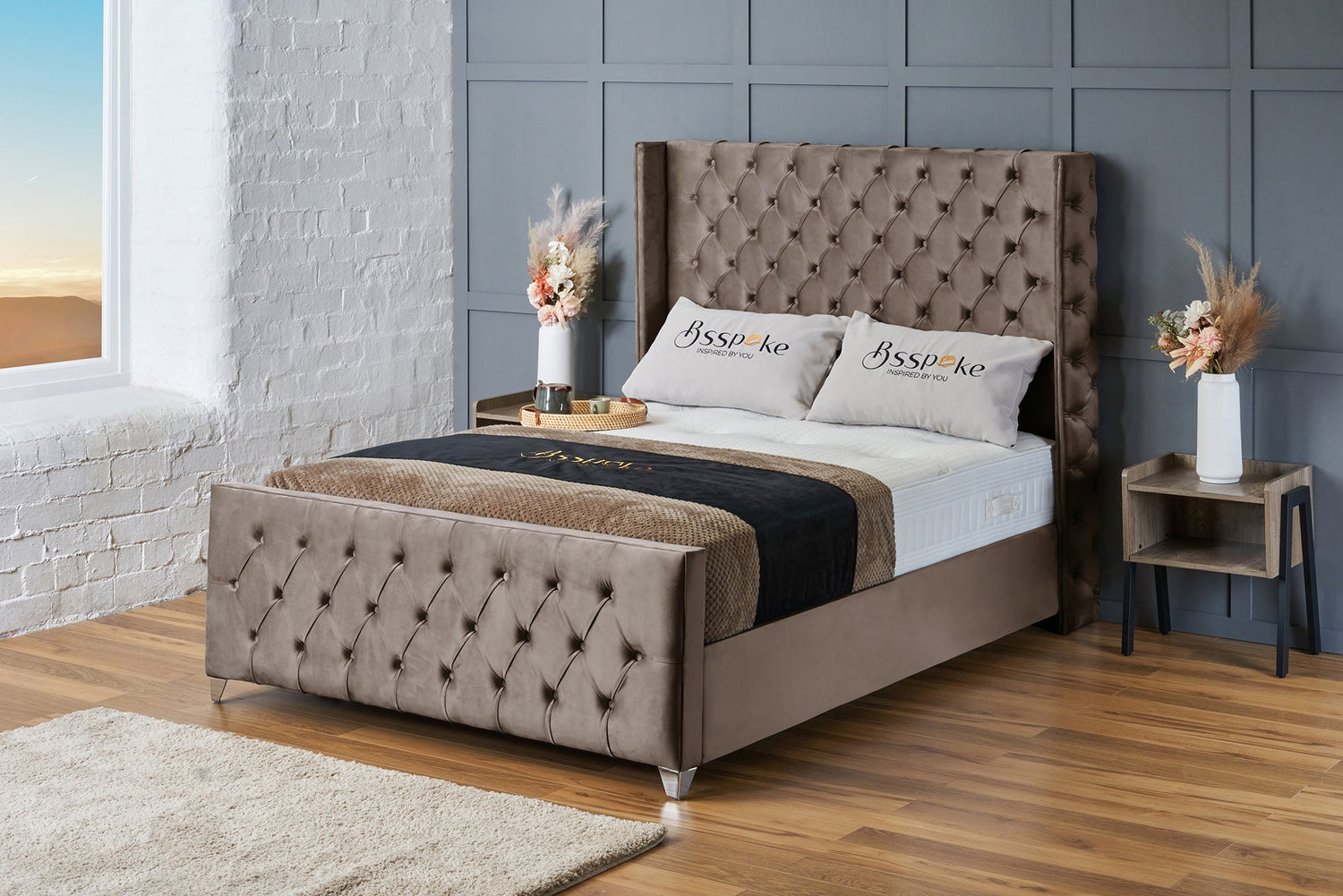 Ruby Bed Frame Mink Plush