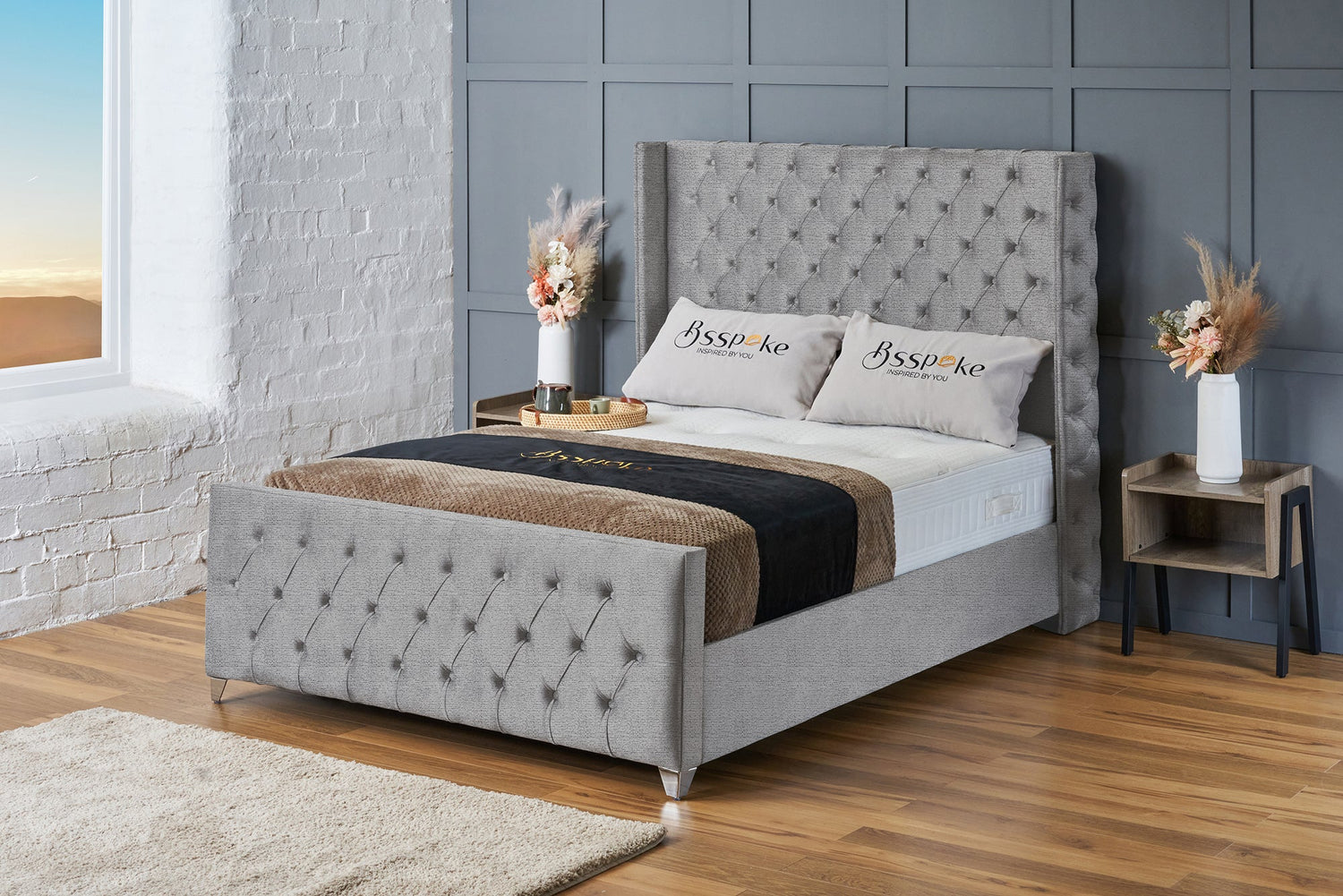 Ruby Bed Frame Seal Grey Naples