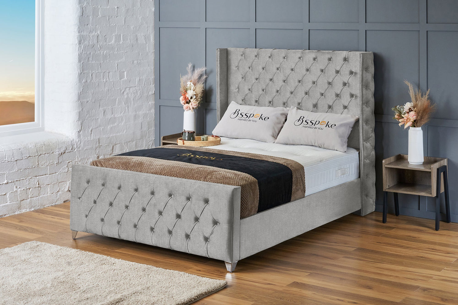 Ruby Bed Frame Silver Naples
