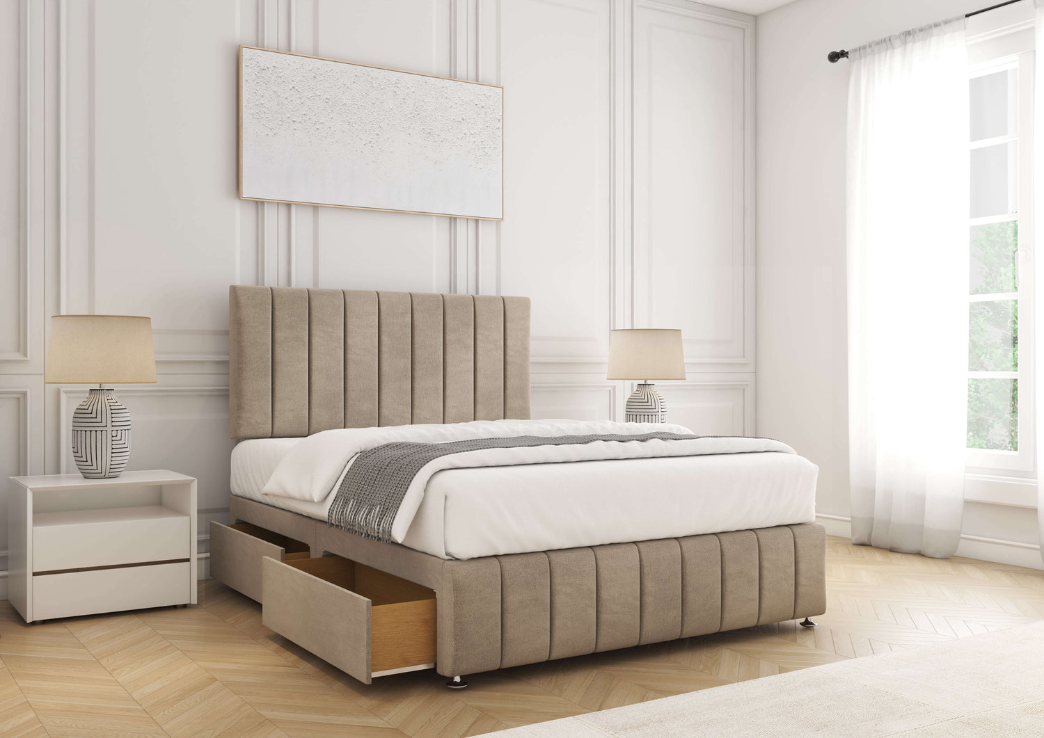 Sierra Divan Bed West Normwich - Free Headboard & Storage