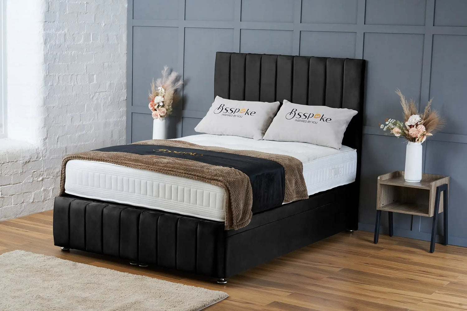 Sierra Divan Ottoman Black Plush