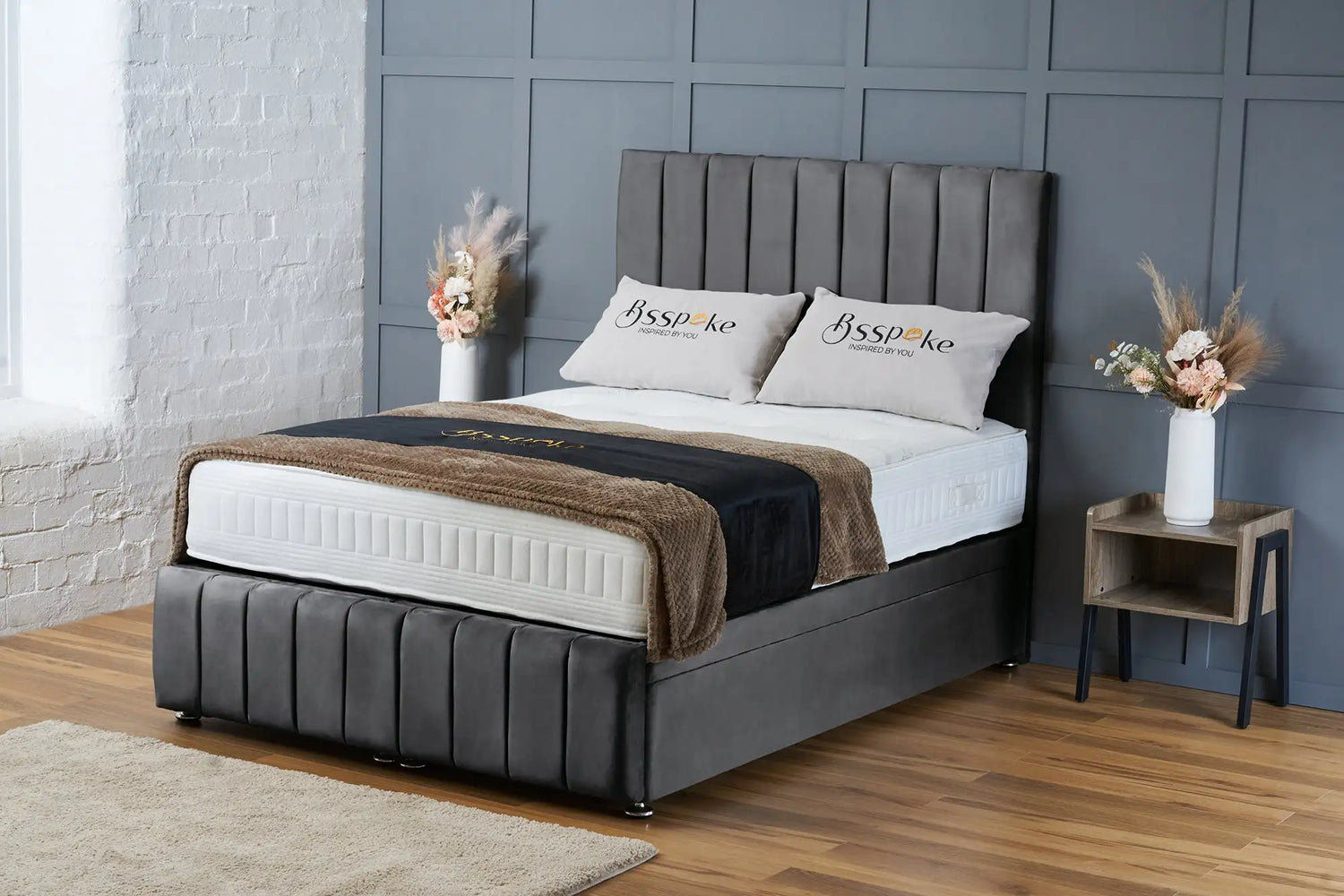 Sierra Divan Ottoman Grey Plush