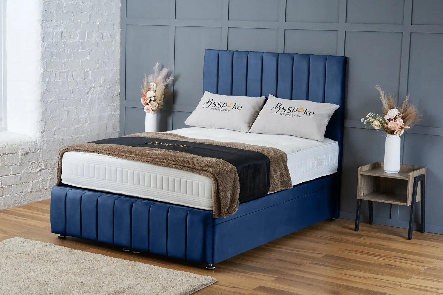 Sierra Divan Ottoman Royal Blue Plush