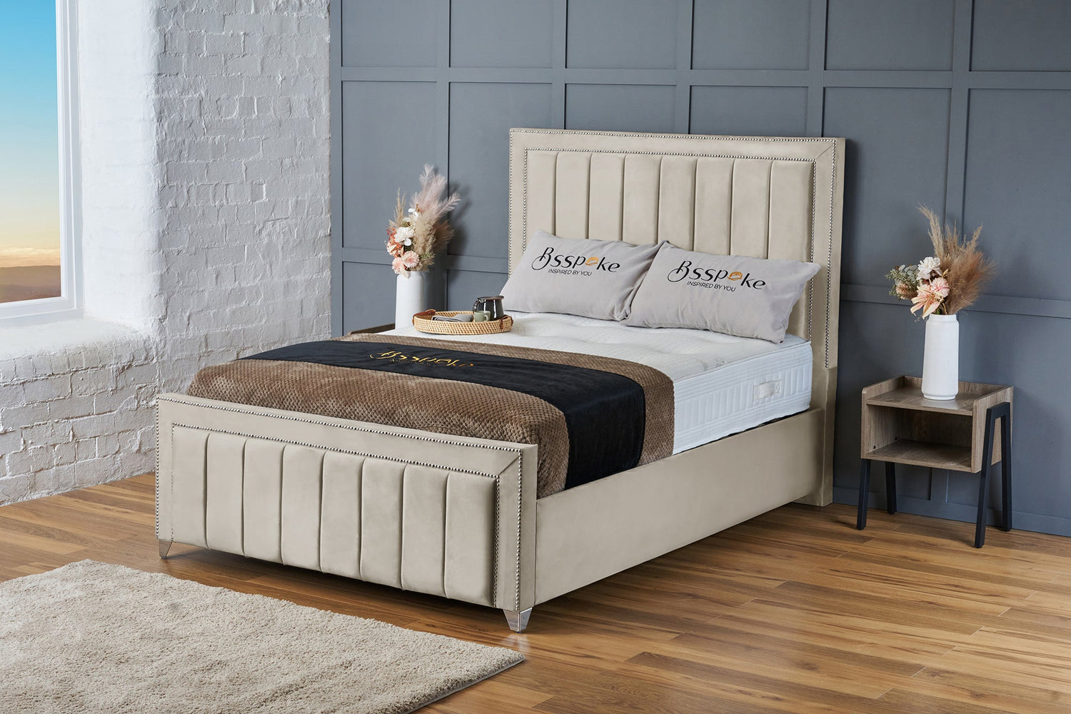 Zara Bed Frame Cream Plush