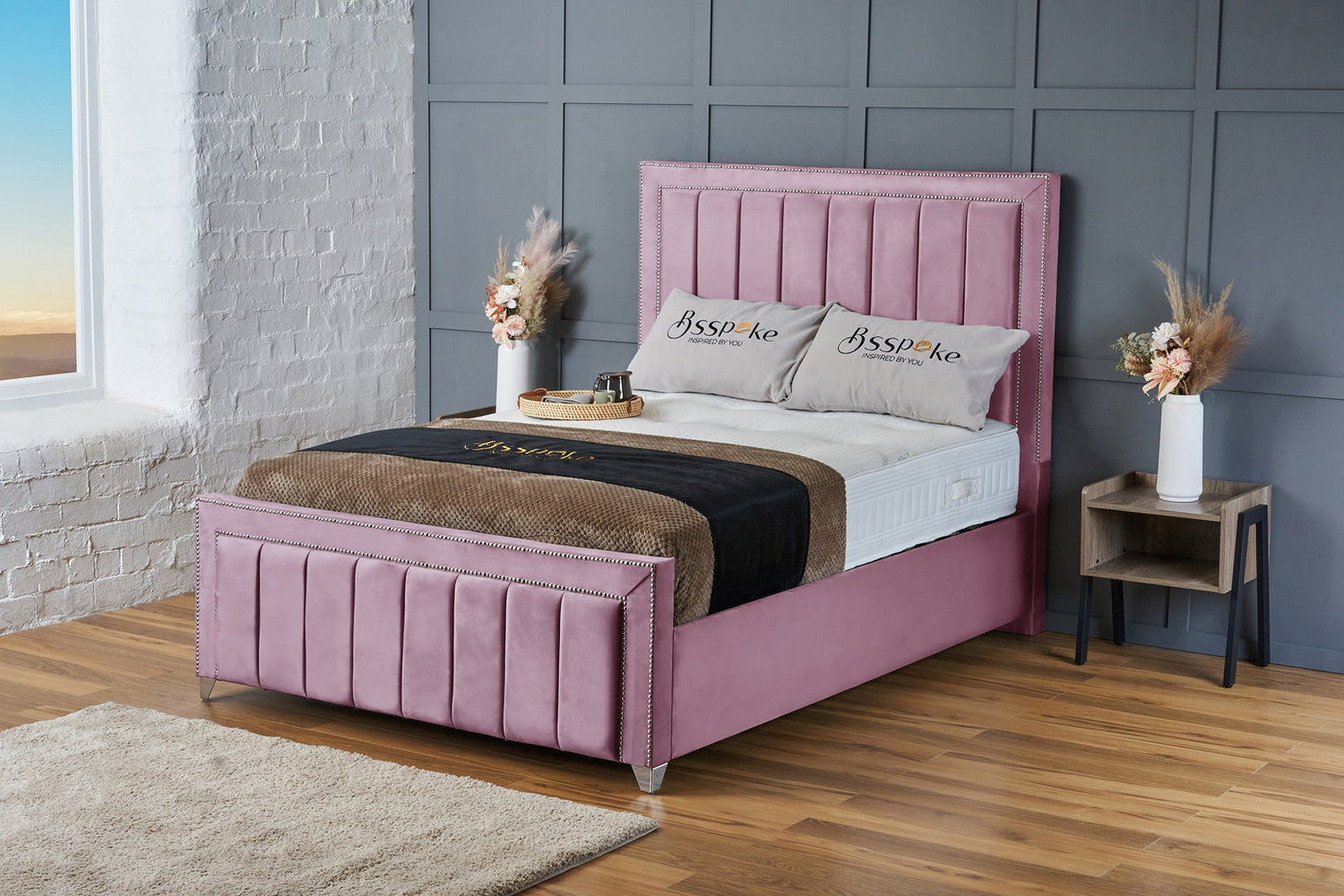 Zara Bed Frame Pink Plush