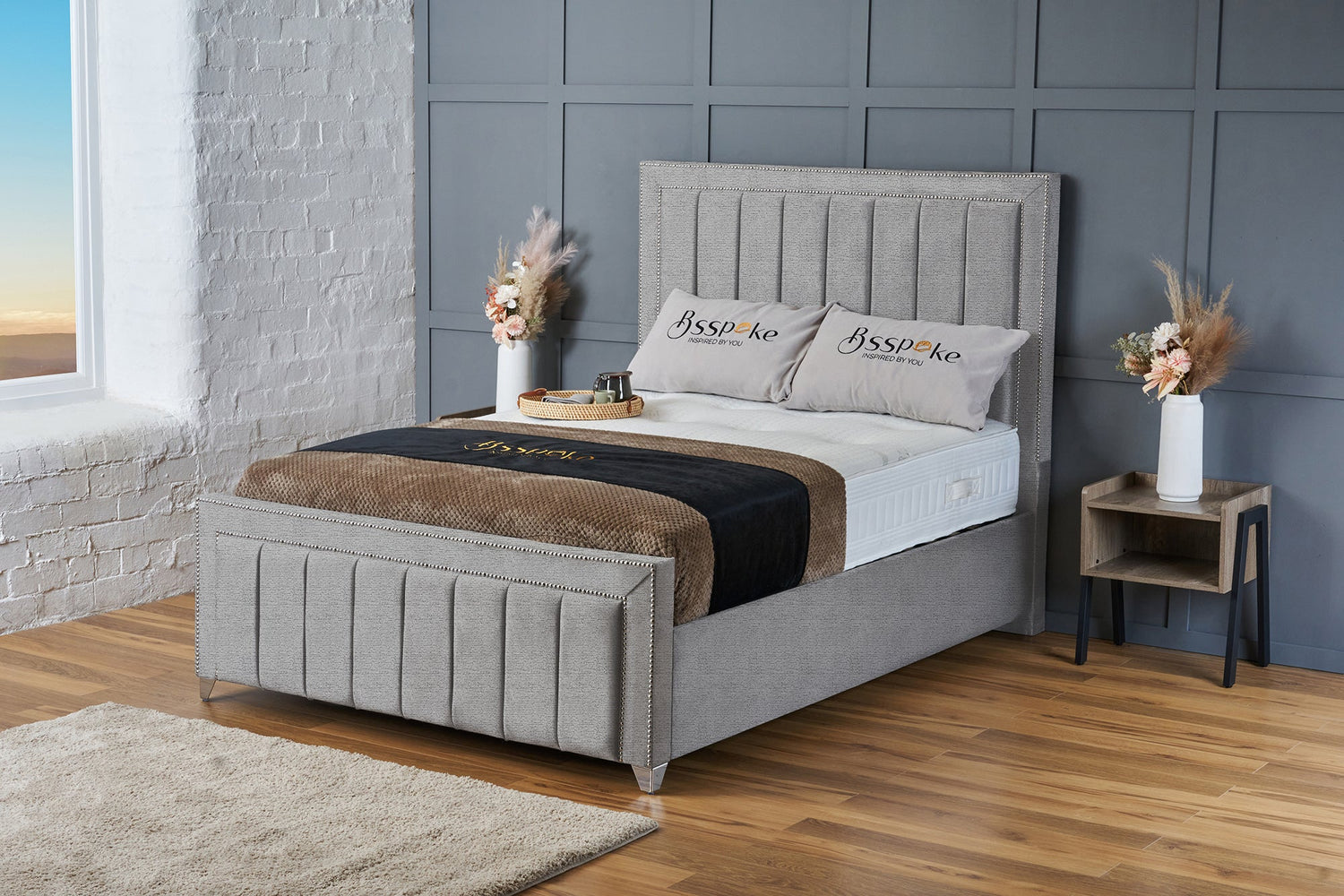 Zara Bed Frame Seal Grey Naples
