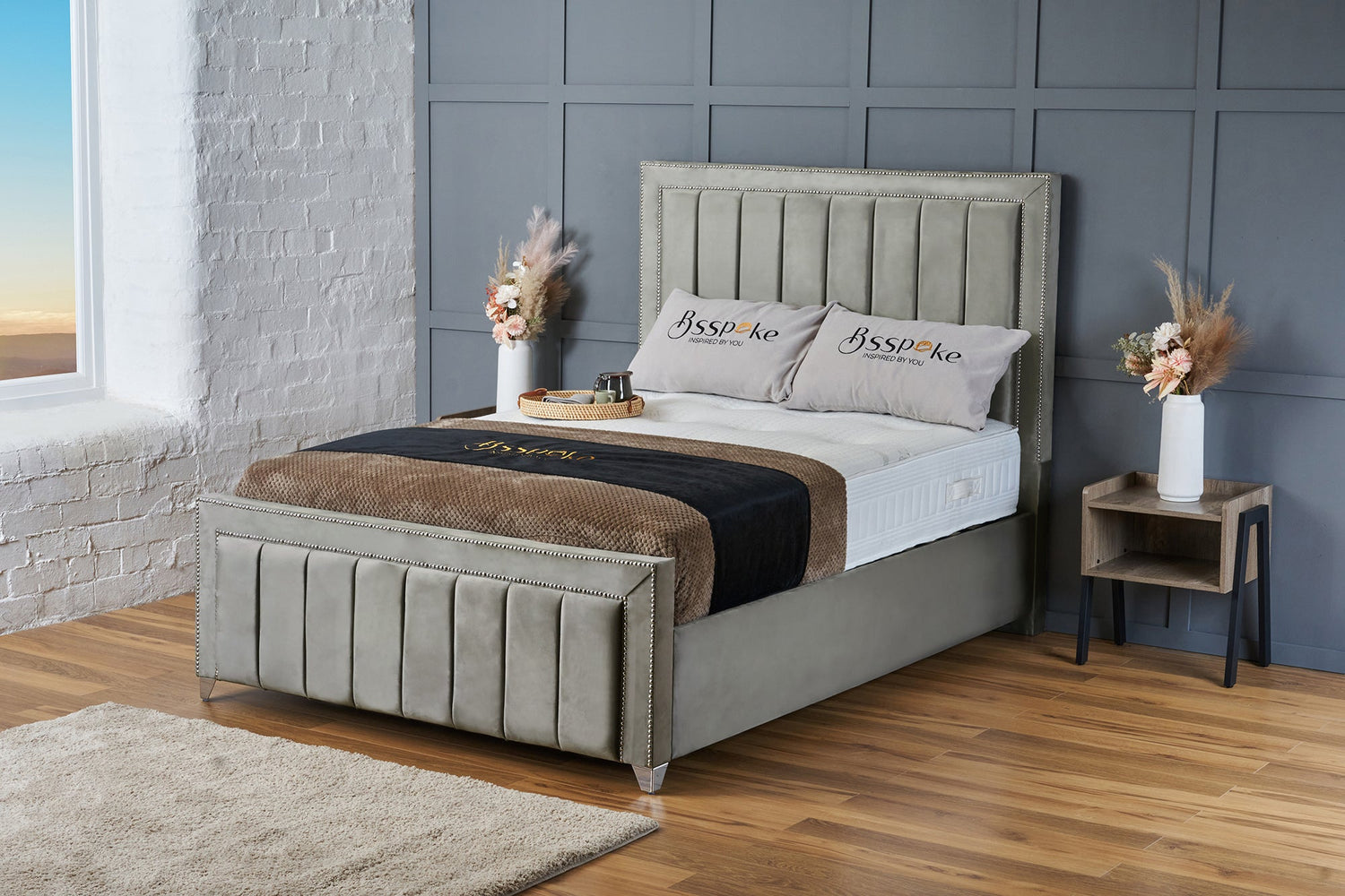 Zara Bed Frame Silver Plush